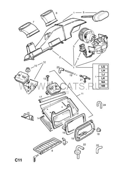 Моторчик печки для OPEL VECTRA (A, B, C)