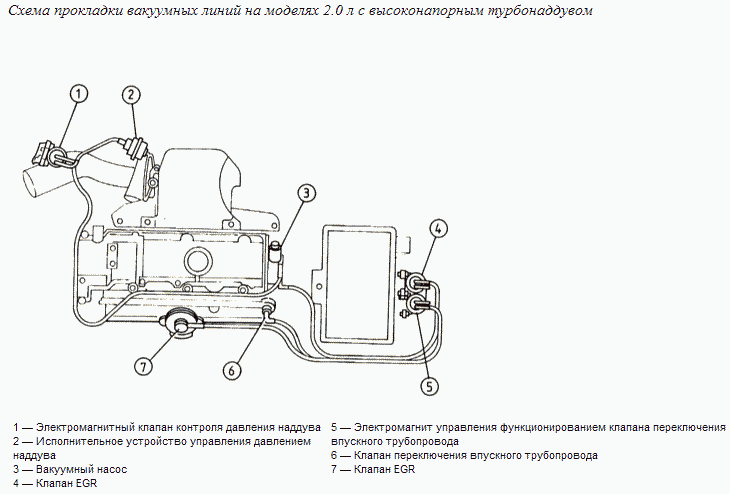 Схема вакуумных трубок опель тигра